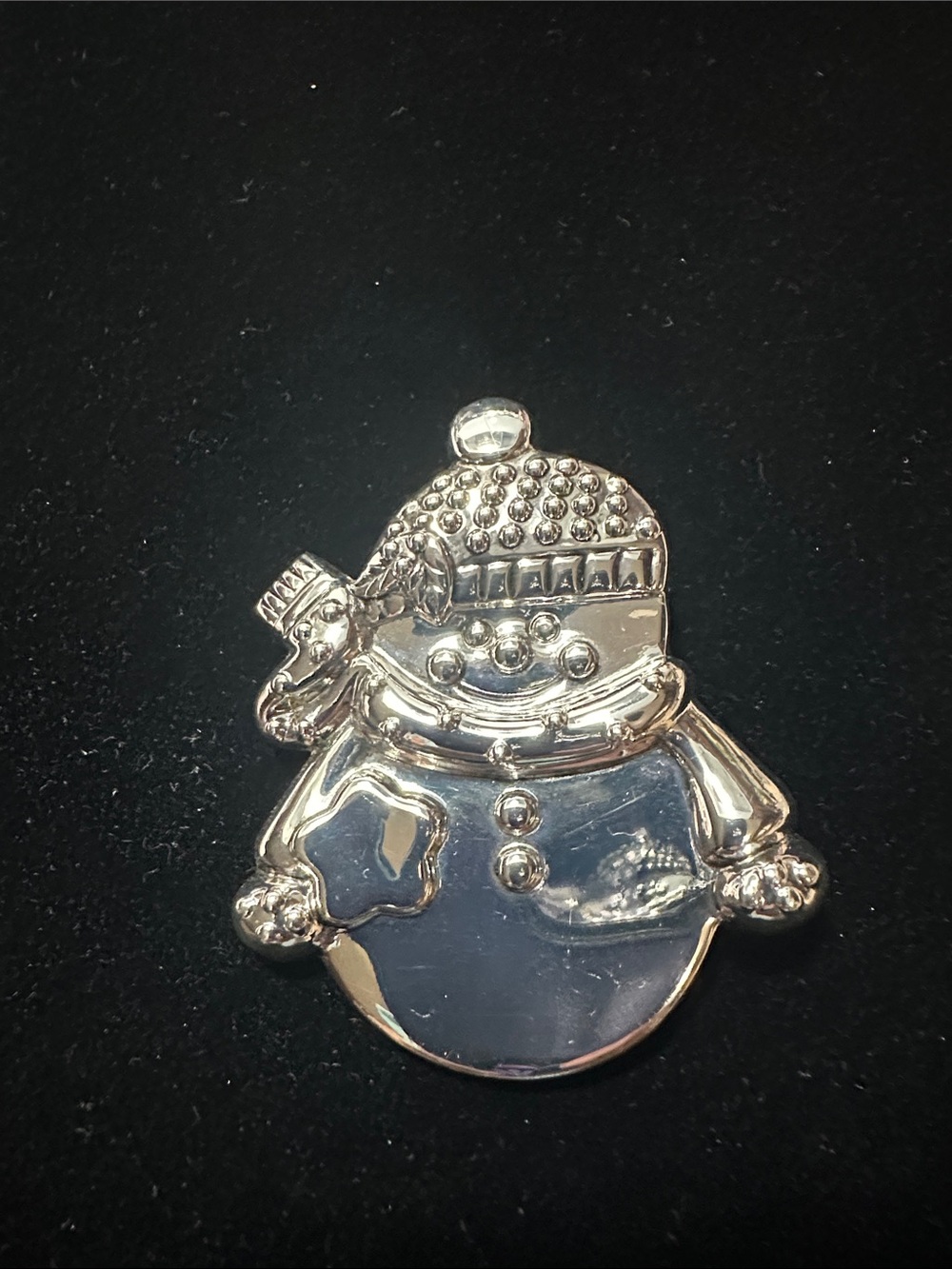 Silver-Tone Snowman Brooch/Pendant